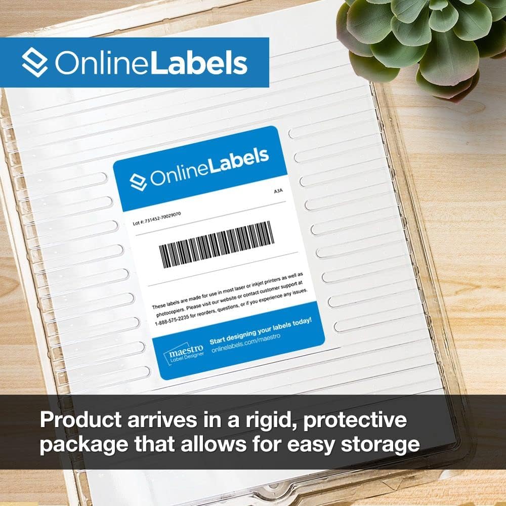 2.5" Round Labels - Permanent Adhesive, White Matte - Great for Candle and Jar Lids, Products, Favor Labels - Pack of 6,000 Circle Stickers, 500 Sheets - Inkjet/Laser Printers, OL350WX, OnlineLabels