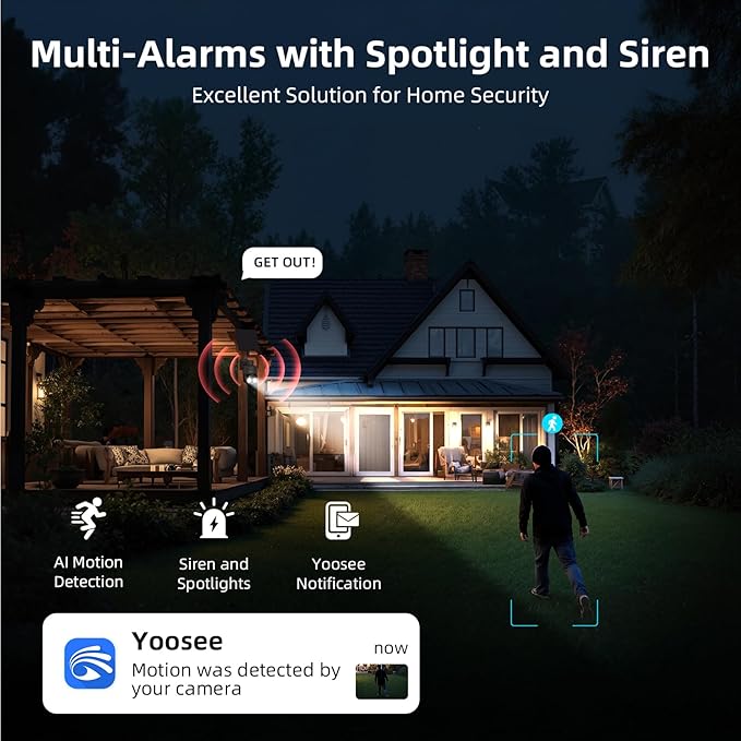 Techage 4G LTE Cellular Solar Security Camera Wireless Outdoor, 2.5K NO WiFi Security Camera with Color Night Vision, 360° PTZ Live View, PIR Motion Detection, 2 Way Talk, 64GB Card Built-in SIM Card