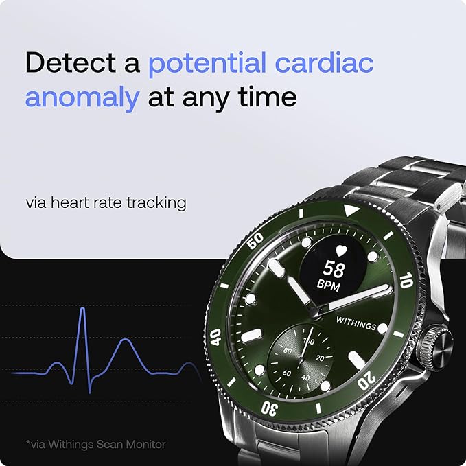 WITHINGS Scanwatch Nova - Heart Health Hybrid Smart Watch for Men & Women - SPO2, Temperature Monitoring, Sleep, Respiratory Health, Cycle Monitoring, 30-Day Battery Life, Apple iOS/Android