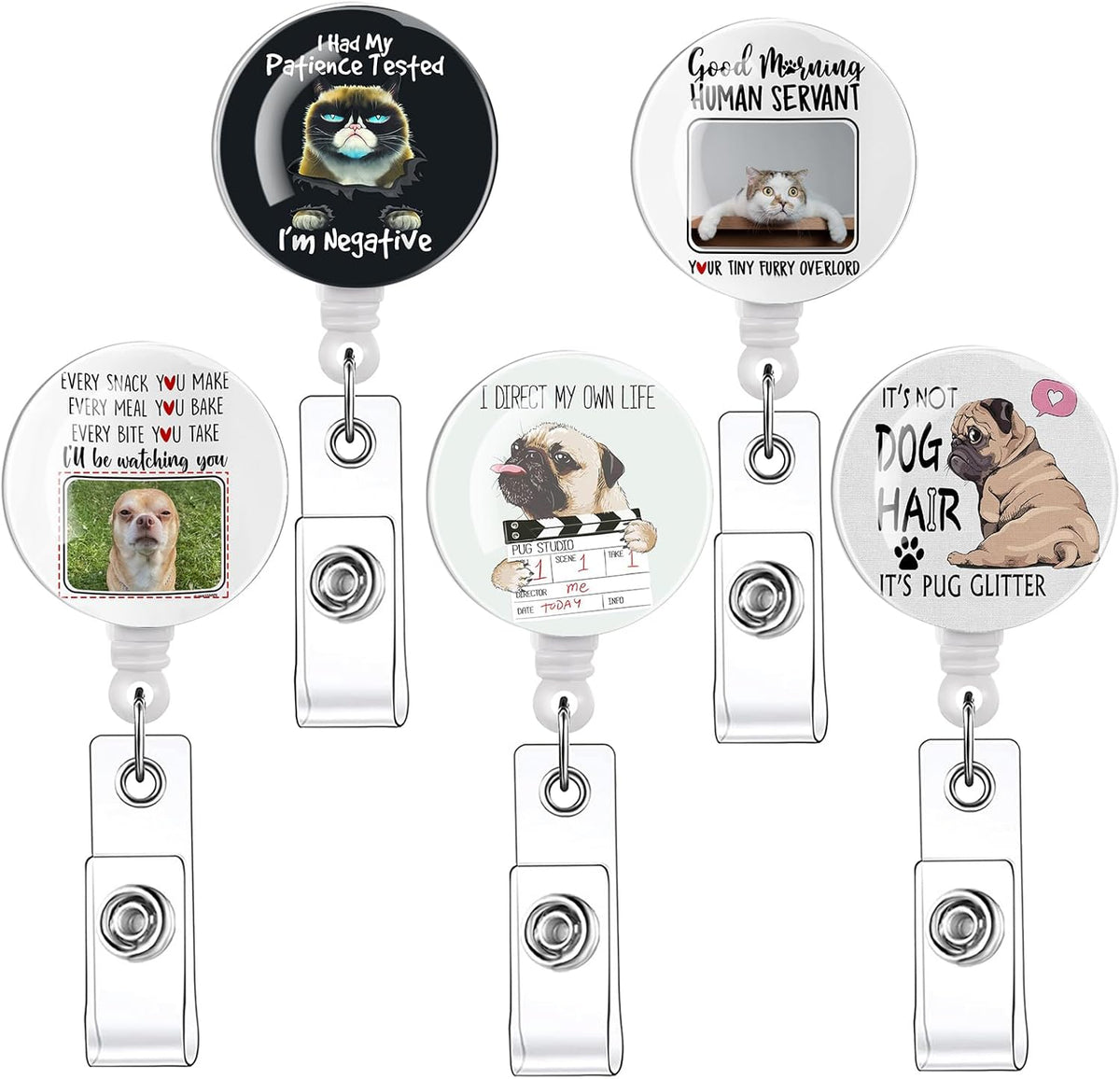 16pcs Badge Reels Retractable Badge Holders,Id Badge Holders Retractable with Clip,Cute Badge Reel for Men,Women,Girls 09