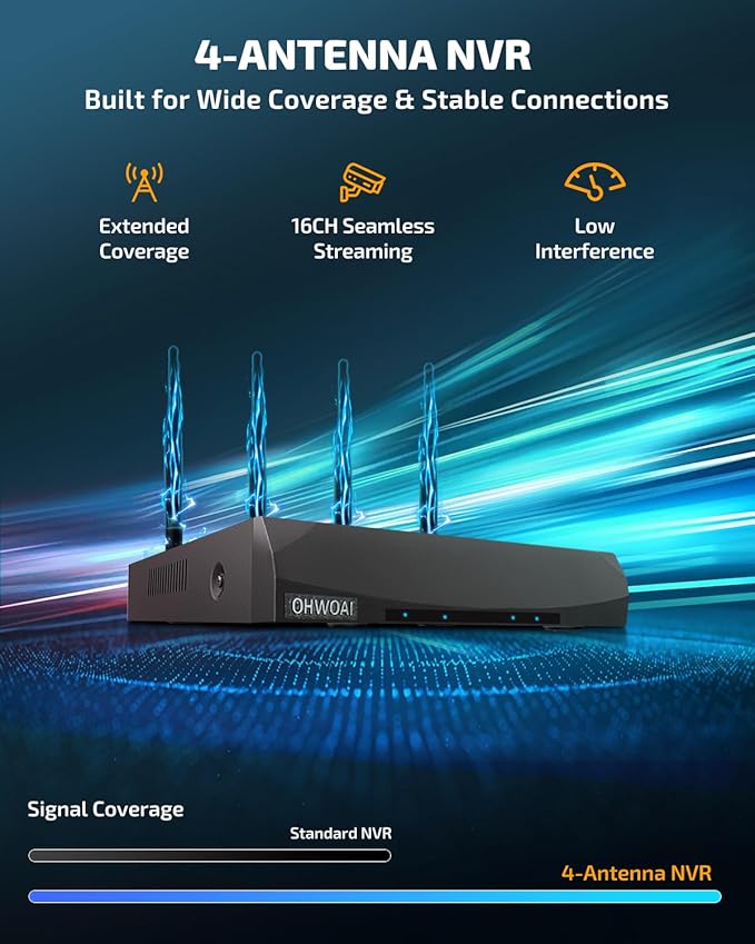 《100% Solar Powered & PIR Motion Detection》Outdoor Wireless PTZ Camera System, 4MP Solar Powered Battery Cameras Systems, Home Video Surveillance DVR Kits with 2-Way Audio