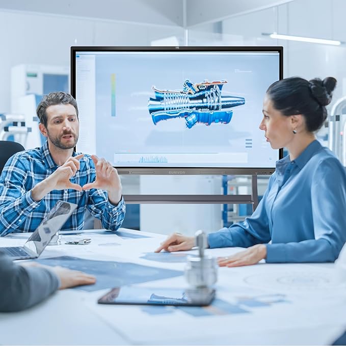 Interactive Whiteboard, 65'' 4K UHD Smart Whiteboard, Interactive Touch Screen Smartboard, Smart Board for Classroom and Business (Wall Mount Included)