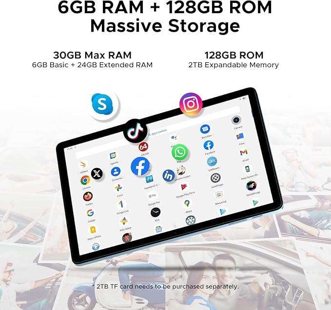 DOOGEE Tab A9 Pro+ Android 16 Tablet,11 inch Tablet with 90Hz Display,30GB+128GB/2TB TF Octa-Core Gaming Tablets,8580mAh,1080P,Bluetooth 5.0+5G WiFi Tablets,13MP+5MP,Face ID/OTG