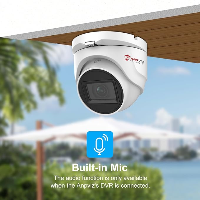 Anpviz 5MP Analog CCTV Camera HD 4-in-1 (TVI/AHD/CVI/CVBS) Security Turret TVI Camera, Dome Surveillance Camera with 2.8mm Lens, 100ft IR Night Vision, Metal Housing IP67 Waterproof for Outdoor/Indoor