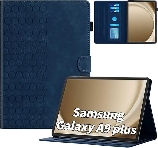Case for Samsung Galaxy Tab A9 Plus/A9+ 5G 11 Inch 2023 Model (SM-X210/X216/X218), Multi-Angle Viewing Smart Stand with Pocket Auto Wake/Sleep PU Leather Tablet Cases Flip Folio Cover Blue