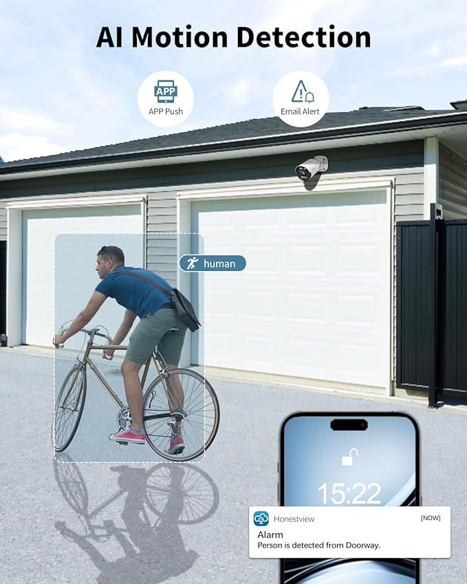 《80ft IR Night Vision & All-in-One DVR》Wired Security Camera System Outdoor, 5MP CCTV Cameras Systems with AI Motion Detection, Home Video Surveillance DVR Kits