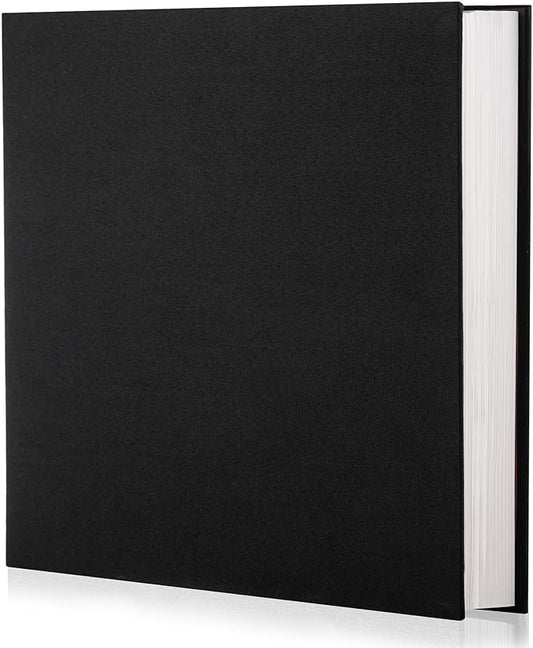 Black Photo Album Self Adhesive Scrapbook Album for 4Ã6 Photos/Pictures DIY Linen Cover Album 15 Sheets/30 Blank Pages for Family Wedding, Birthday, Christmas, Anniversary