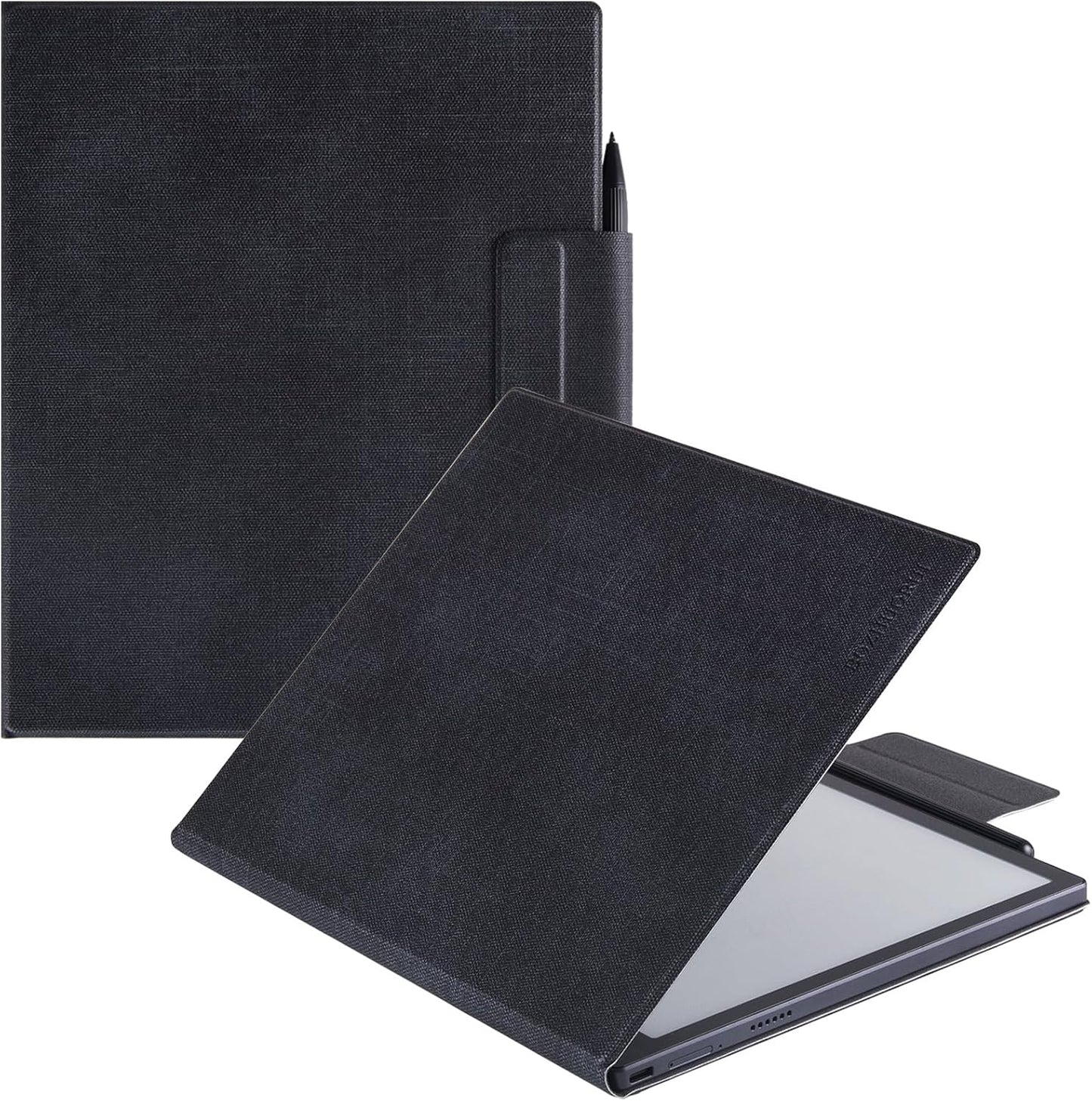 BOZHUORUI Case for 10.3" Boox Tab Ultra C Pro ePaper Tablet | with Sleep/Wake | Magnetic Adsorption | Pen Clasp Design | Thin & Light | PU Leather Smart Cover (Denim Black)