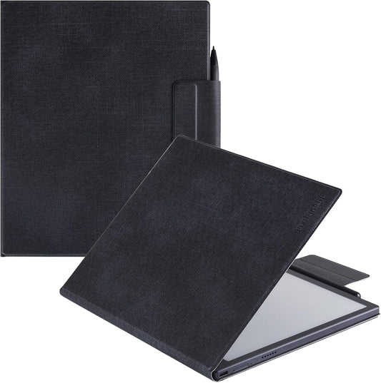 BOZHUORUI Case for 10.3" Boox Tab Ultra C Pro ePaper Tablet | with Sleep/Wake | Magnetic Adsorption | Pen Clasp Design | Thin & Light | PU Leather Smart Cover (Denim Black)