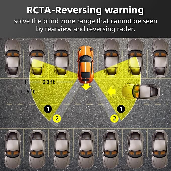 BY-J Blind Spot Monitoring System, 77 GHz Millimeter Wave Radar 12V Universal Car Blind Spot Detection System, Sensitive Radar Sensors Blind Area Detection System