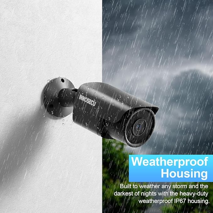8MP Bullet IP PoE Camera, Surveillance Security Camera, Outdoor Waterproof lP67, Built-in Mic, Night Vision 100ft, 2.8mmLens Wide Angle 110°, Human and Vehicle Detection, INB8BR37E-B (Black)