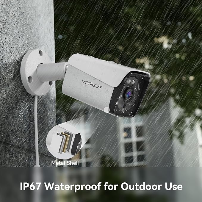 Wired Security Camera System, 8CH 5MP Lite CCTV Surveillance DVR Kit with 500G HDD, 4 x 3MP AHD Security Camera Outdoor, IP66 Waterproof Metal Shell,Remote Access,Smart Detection,24/7 Record