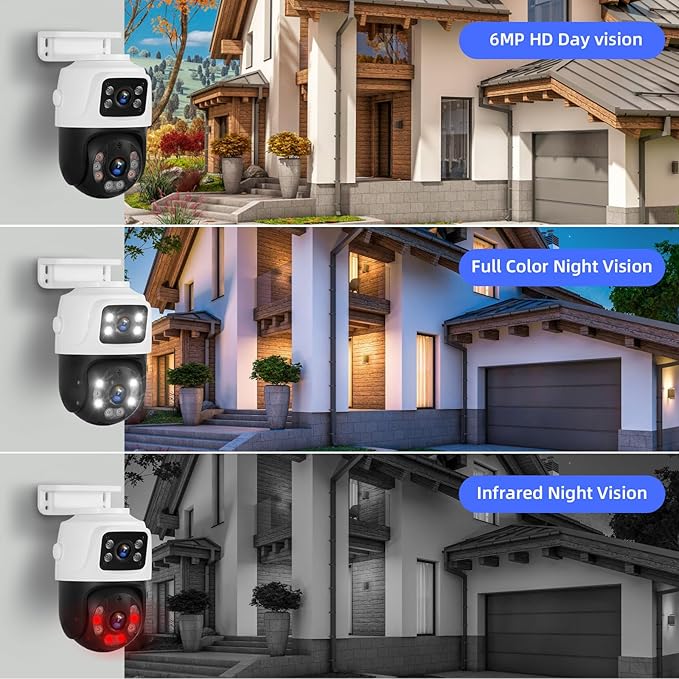Fuers Wireless Security Camera System, 5MP 8CH NVR with 1TB HDD, 4Pcs 3MP Dual Lens WiFi Cameras Home Surveillance Outdoor Indoor, Motion Detection, Auto Tracking,2-Way Audio,Color Night Vision