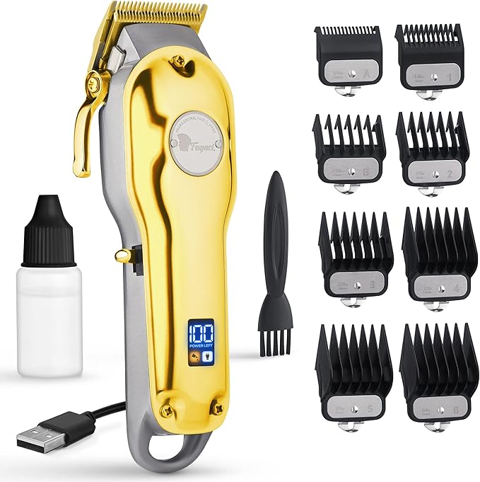 Fagaci Professional Hair Clippers - Cordless, Fine Cutting, Barber Kit for Men