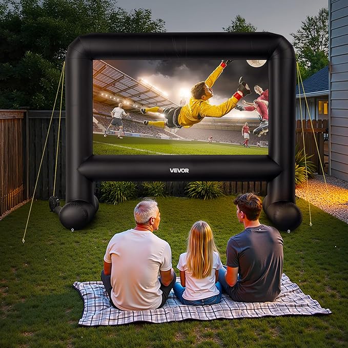 VEVOR 16FT Inflatable Movie Screen Outdoor, Inflatable Projector Screen with Portable Storage Bag, 16:9 Easy Set Up Movie Projection for Outdoor Backyard, Home Theater, Theme Party