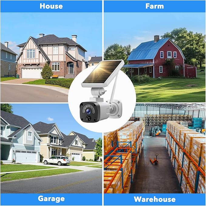2.5K Solar Camera Outdoor Wireless, 4MP Home Security Camera System, Battery Powered Security Camera,PIR Human Detection, 2-Way Audio, Night Vision, IP65 Waterproof, Cloud/SD Storage 0 Monthly Fee