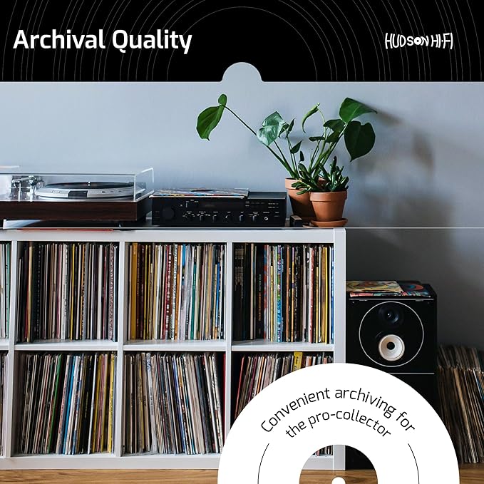 New Hudson Hi-Fi Vinyl Record Outer Sleeve Covers - 250 Pack - Premium Crystal Clear Sleeves - Protect Your LP Albums from Scratches, Dirt & Dust - 3 Layers of 30µm Thick No-Acid Exterior Disc Cover