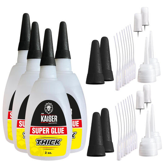 Thick Cyanoacrylate (CA) Super Glue â 4 Pack (4 x 2 oz Bottles) â Gap-Filling Adhesive for Wood, Marble, Stone, and Heavy-Duty Applications