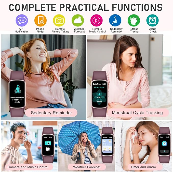 Fitness Tracker Step Counter with 24/7 Heart Rate Blood Oxygen Sleep Monitor, 1.47'' AMOLED Touch Color Screen Fitness Watch, Smart Watches for Women Men