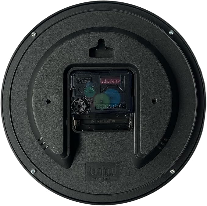 Bernhard Products Black Wall Clock Silent Non Ticking 8 Inch Quality Quartz Battery Operated Round Easy to Read Home/Office/Kitchen/Classroom/School Clocks Sweep Movement