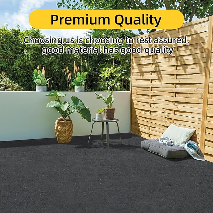 Marine Carpet, 5 FT x 20 FT Black Indoor/Outdoor Carpet, 0.2" Thick, Non-Slip, Waterproof, Machine Made, High Pile, Rectangular Area Rug