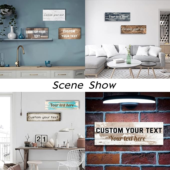 LZIMU Custom Signs for Wall Personalized Canvas Prints Sign with Your Text Customized Family Sign Wall Art for Rustic Farmhouse Home Decor (10"x20")