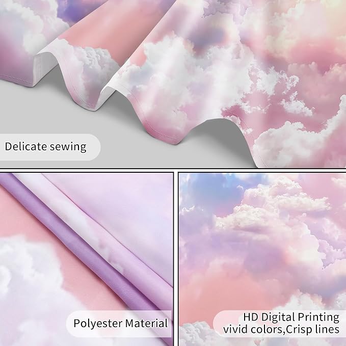 HVEST Pink Cloud Tapestry Colorful Abstract Clouds Natural Landscape Tapestries Wall Hanging for Bedroom Living Room Teen Dorm Indie Decor Poster Blanket,60x40 Inches