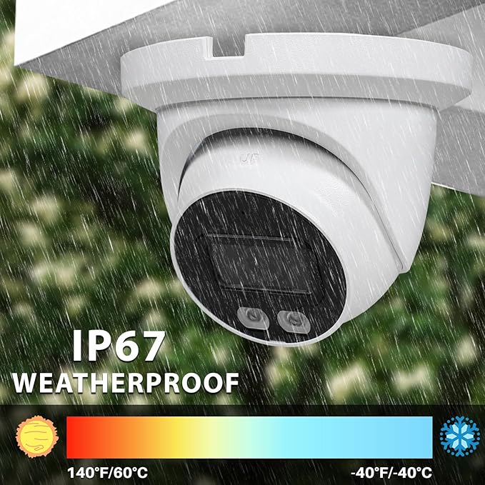 R-Tech 4K Smart Dual Illuminators Fixed-Focal Eyeball Camera, HDCVI 1801-IL Series, IP67, 3.6mm Lens, 40m IR & Warm Light, 120dB WDR, Smart Dual Light Technology
