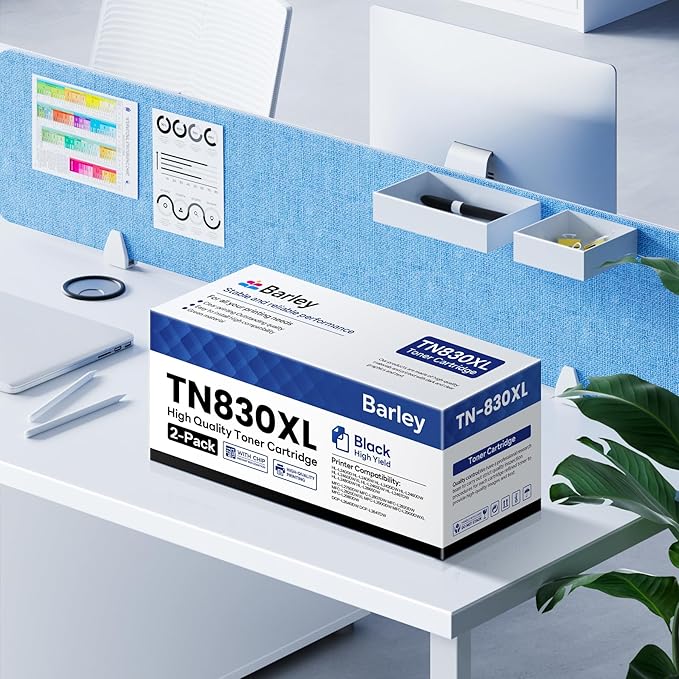 TN830XL 2PK Black High Yield Printer Toner Cartridge Compatible TN830XL TN 830XL Toner Cartridge Replacement for Brother TN830XL TN-830XL TN830 TN 830 Toner Cartridges HL-L2460DW DCP-L2640DW (2 Pack).