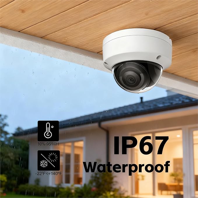 DS-2CD2183G2-I 4K 8MP Hik PoE Dome IP Camera Indoor Outdoor, Acusence, Human/Vehicle Detection, 98ft IR Night Vision, H.265+, IP67, 512GB microSD Card, 2.8mm Lens Hik-Connect APP