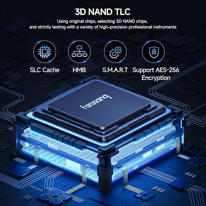 2TB NVMe M.2 Gaming SSD for PS5 with Heatsink PCIe 4.0 2280 Up to 7300MB/s,3D NAND TLC Flash with Dynamic SLC Cache, Internal SSD Suitable for PS5 Enthusiasts, Technology Enthusiasts, IT Professionals