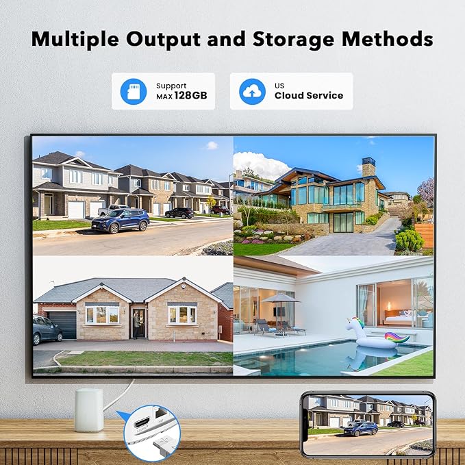 2.5K Solar Camera Outdoor Wireless, 4MP Home Security Camera System, Battery Powered Security Camera,PIR Human Detection, 2-Way Audio, Night Vision, IP65 Waterproof, Cloud/SD Storage 0 Monthly Fee