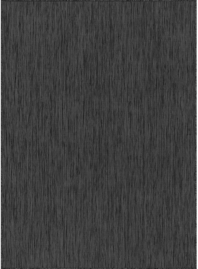 Washable Indoor Outdoor Rug 9x12 Weather Resistant Area Rugs Modern Solid for Porch Deck Balcony Backyard Patio Outside Carpet (9 X 12 Dark Grey)