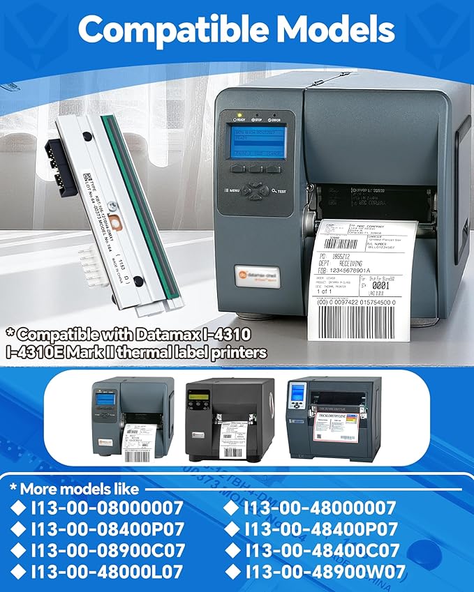PHD20-2279-01 Genuine Printhead for Datamax I-4310 I-4310E Mark II, New OEM Print Head Replacement for Datamax-O'Neil Barcode Thermal Label Printer 300dpi