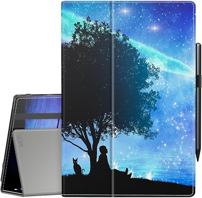 VORI Case for All-New Amazon Kindle Fire HD 10 Tablet (13th/11th Generation 2023/2021 Release) and Fire HD 10 Plus - Slim Folding Stand Folio Cover with Auto Wake/Sleep & Hand Strap, Dreamy Starry