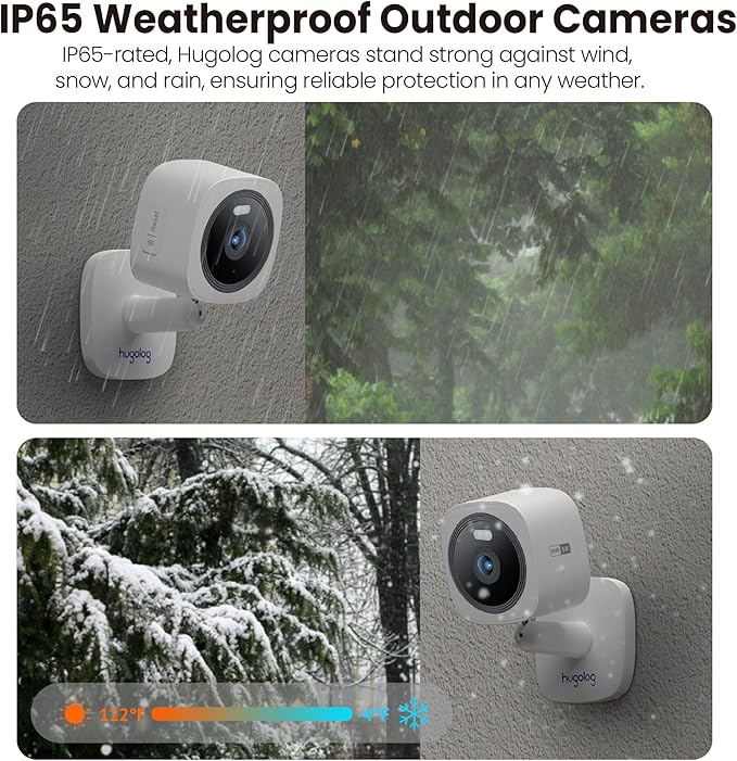 Hugolog 3K 5MP Outdoor Indoor Security Cameras for Home Security, Home Camera with Starlight Color Night Vision,Built-in Spotlight,Motion Detection,2-Way Talk,US Cloud & Local Storage,Works with Alexa