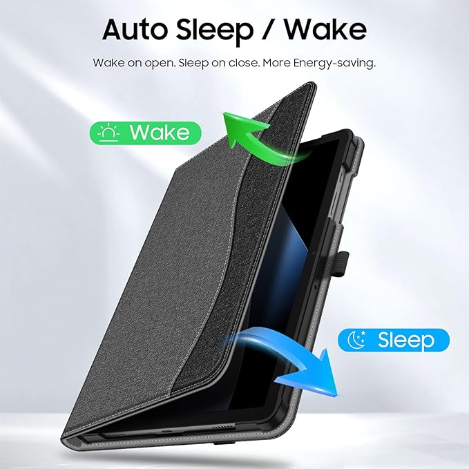 Fintie Case for Samsung Galaxy Tab A9 Plus/A9+ 5G 11 Inch 2023 Model (SM-X210/X216/X218), Multi-Angle Viewing Smart Stand Back Cover with Pocket Auto Wake/Sleep, Gray/Black