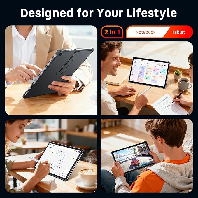 2-in-1Tablet Computer, 10.1" Touchscreen Tablet PC with Stylus and Case, Intel m3 8100Y up to 3.4GHz, 12GB RAM 256GB SSD, Win 11,for Home, Business, Students, Digital Sketching(Without Keyboard)