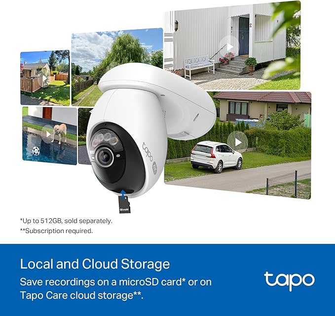 Tapo 4K Outdoor Camera Wireless, Battery Camera w/Solar Panel, Pan/Tilt, 360° View, 24/7 Capture, Free Person/Vehicle Detect, Night Vision, SD/Cloud, Works w/Alexa and Google Assistant, VistaCam 360