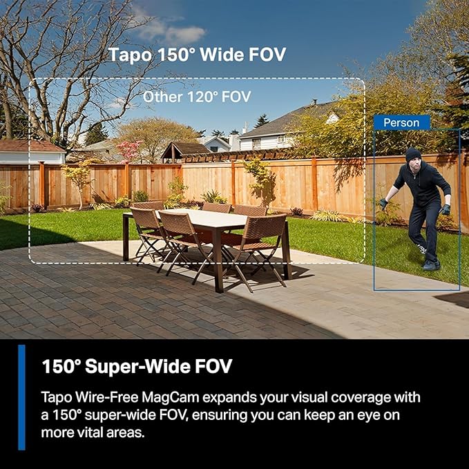 Tapo MagCam, 2025 Wirecutter Best Outdoor Security Camera & PCMag Editors’ Choice, 2K, Battery, Magnetic Mount Wireless Camera, 150° FOV, SD/Cloud Storage, Person/Vehicle Detection, 2-Pack