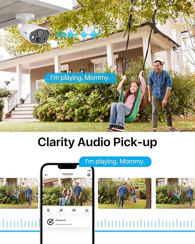 ZOSI C303 Spotlight Home Security Cameras System with Audio,8CH 5MP Lite DVR,4pcs 1080p Outdoor Cameras,Night Vision,Person Vehicle Detection,Light&Siren Alarm,1TB HDD for 24/7 Recording