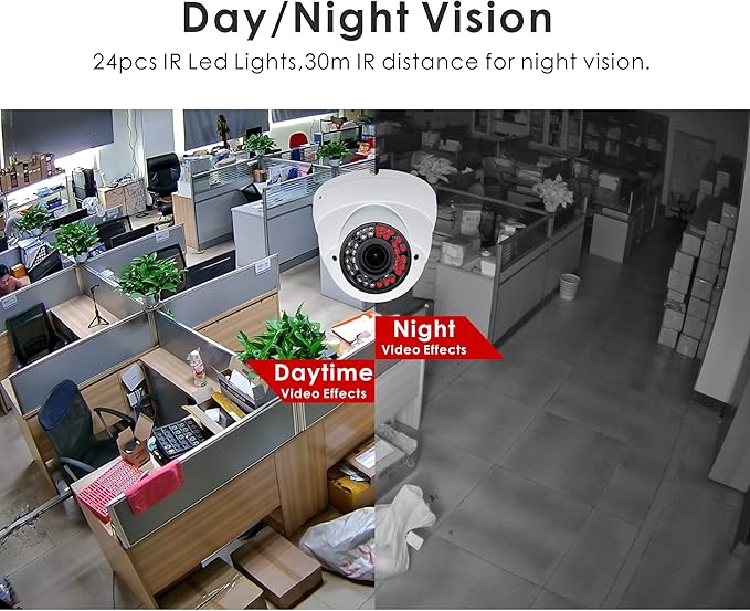 5MP 4MP Dome Super Hybrid Security Camera HD-TVI/CVI/AHD/960H CCTV Surveillance Security Camera 2.8-12mm Varifocal Lens Outdoor/Indoor 98ft IR Waterproof Day&Night Vision Array Dome Cam