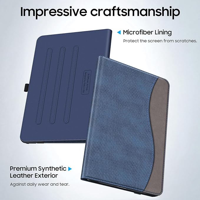 Fintie Case for Samsung Galaxy Tab A9 Plus/A9+ 5G 11 Inch 2023 Model (SM-X210/X216/X218), Multi-Angle Viewing Smart Stand Back Cover with Pocket Auto Wake/Sleep, Denim Indigo