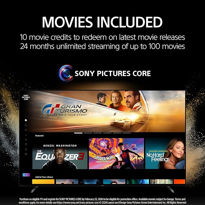 Sony BRAVIA 8 II 65 Inch TV, QD OLED, 4K Smart Google TV, XR Processor with AI Technology, Ultra Slim Design, 120hz Television, Dolby Vision/Atmos, Exclusive Features for PS5, K-65XR80M2, 2025 Model