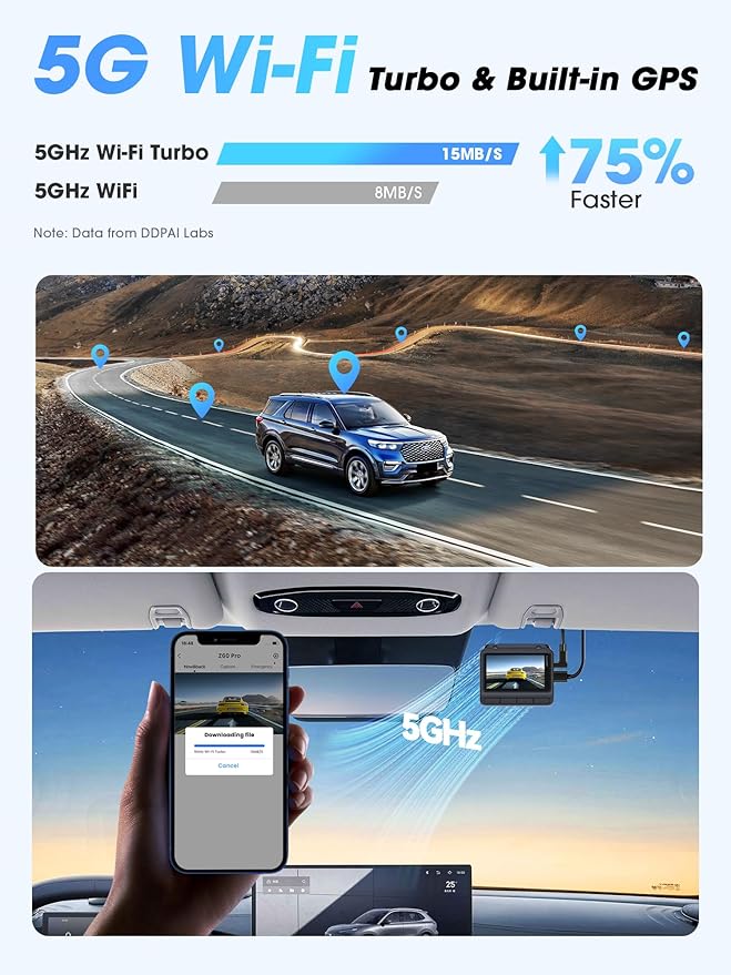DDPAI 4K Dual Dash Cam Front and Rear, Dual STARVIS 2 IMX678 IMX662 Dashcam, Free 128G Card Included,Car Camera with 32G eMMC, 3K/60FPS, 5G WiFi GPS, 3" IPS, Night Vision, 24H Parking Mode, Z60 Pro