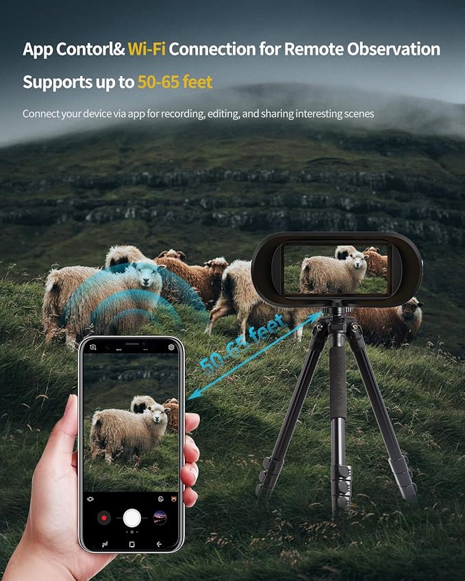 True 4K Ultra HD Night Vision Binoculars with 52MP Full Color Photo & Video Capture, 3940ft Viewing Range, WiFi& App Control with 64GB Storage Card for Camping Hunting & Security