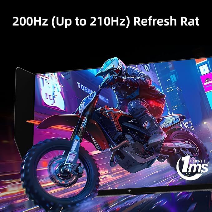 KTC 27 Inch Gaming Monitor 27M1, 1440p 200Hz Computer Monitor with Built-in Sperkers, Up to 210Hz, 2K QHD Fast IPS, Adaptive Sync, 130% sRGB, ΔE＜2, Height Adjustable Monitors with Shielding Hood