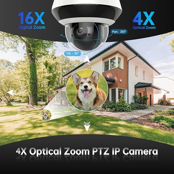 DS-2DE2A404IW-DE3,Hik 4MP PTZ PoE Camera Outdoor, 4X Optical Zoom, 16X Digital Zoom, 355° Pan & 90° Tilt, IP66, IK10,H.265+,DarkFighter (2.8-12MM) Lens International Version Fully Upgrade-able