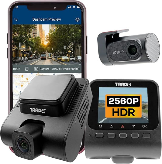 S650 Dash Cam 2K HDR 2560x1440P Front and Rear Dash Cam, Car Camera with ADAS, Voice Control, Super Capacitor, Parking Surveillance, Built-in GPS & Wi-Fi, 60 FPS Front + 30 FPS Rear