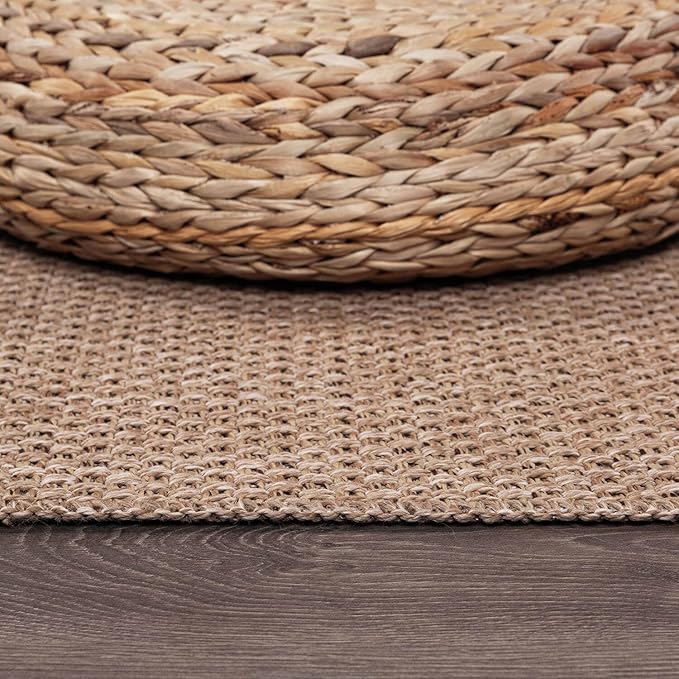 CAMILSON Easy Jute Rug 2x3, Indoor Outdoor Natural Color Farmhouse Area Rugs for Living Room and Kitchen Rug, Solid Boho Woven Design, Easy-Cleaning, Washable Outside Carpet Alfombras (2 x 3)